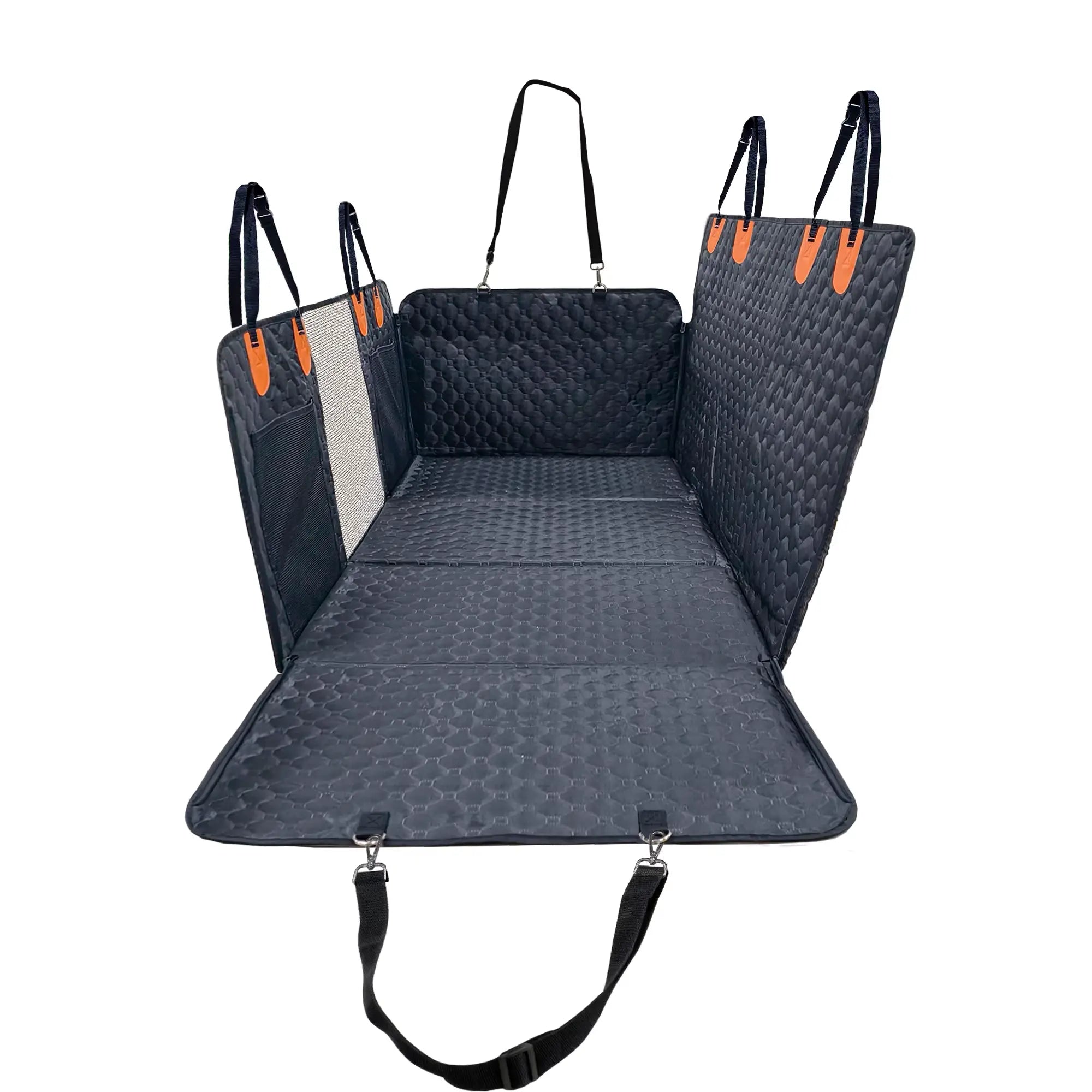 RoadBed hard-bottom dog car seat extender in black